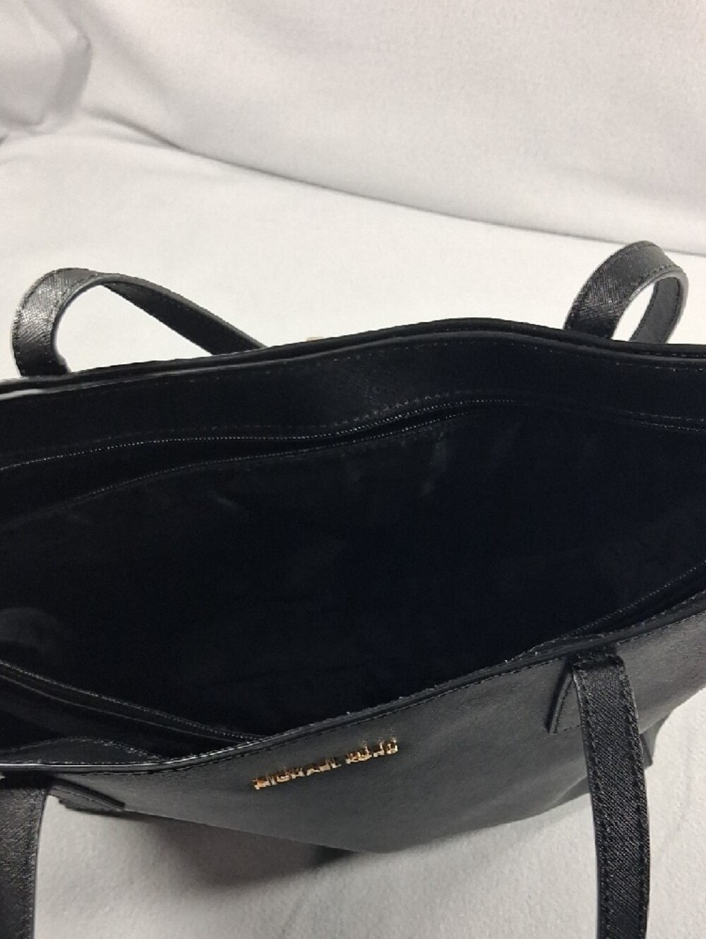 Michael Kors Black Saffiano Tote with Gold Logo - Picture 7 of 11